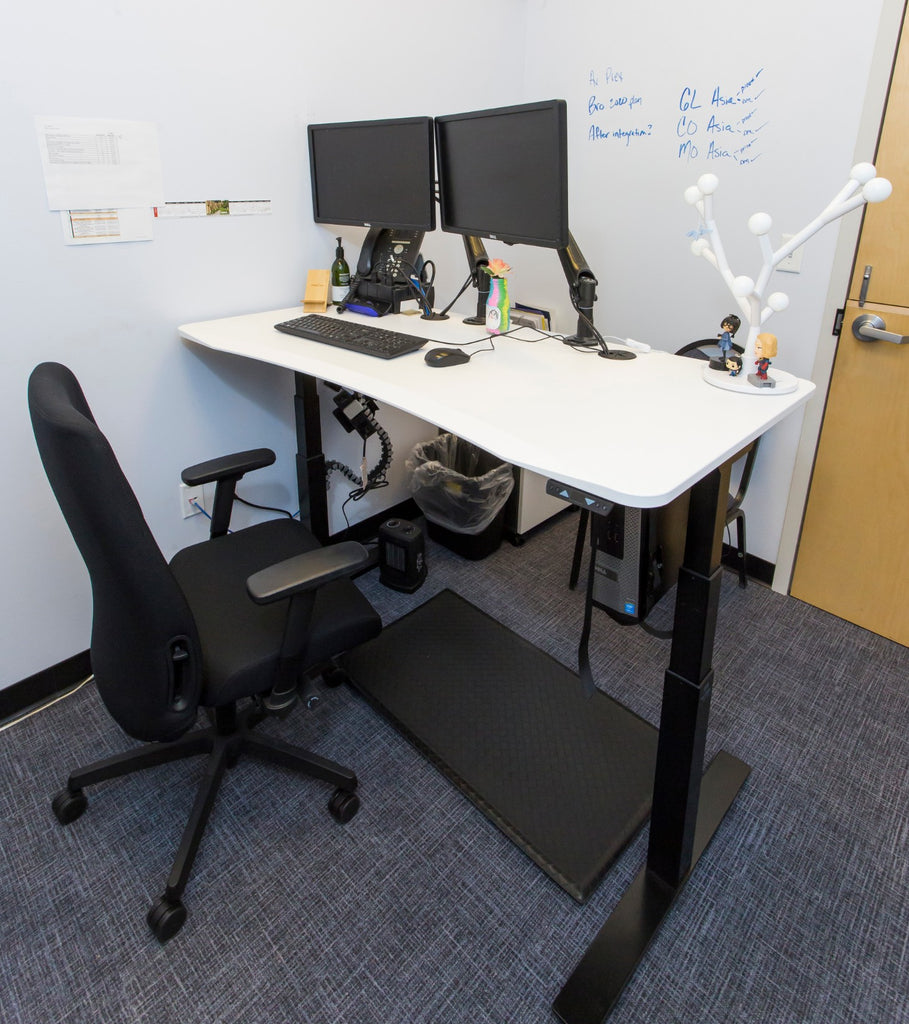 White standing desk adjustable height 