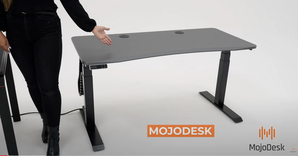 MojoDesk Standing Desk - Style Carbon Fiber shown with white background - front view