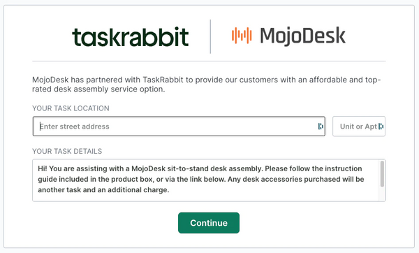 TaskRabbit Standing Desk Assembly Info for MojoDesk